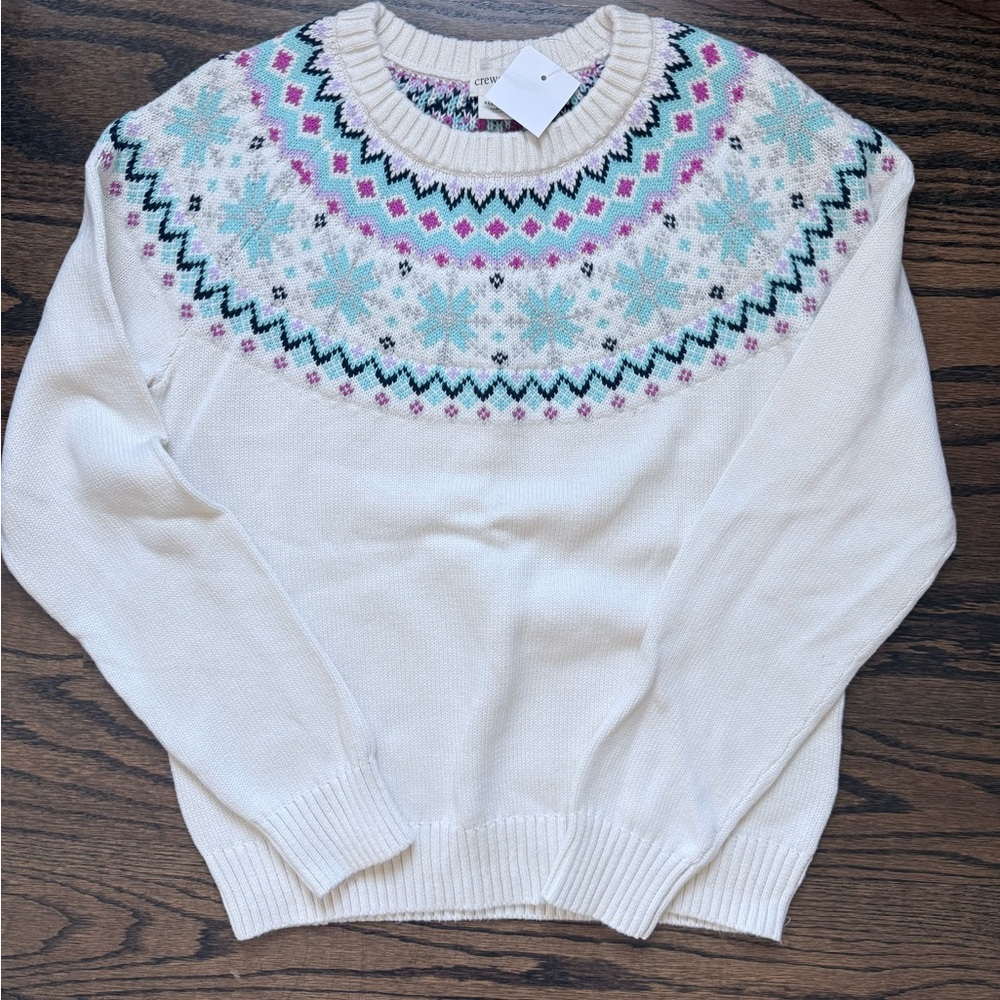 Girls Jcrew Crewcuts Fair Isle Snowflake Sweater- Brand New, with tags!